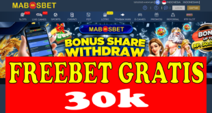 MABOSBET: Freebet 30k Gratis Deposit Perdana
