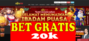 Betgratis 20k Tanpa Deposit Dari SOV777