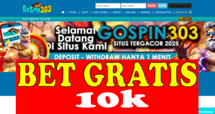 Betgratis 10k Tanpa Deposit GOSPIN303