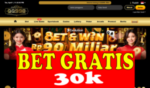 Betgratis 30k Khusus Slot Game dari QQ998