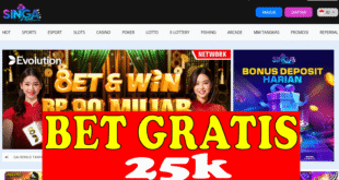 Betgratis 25k Gratis Tanpa Deposit SINGAASIA
